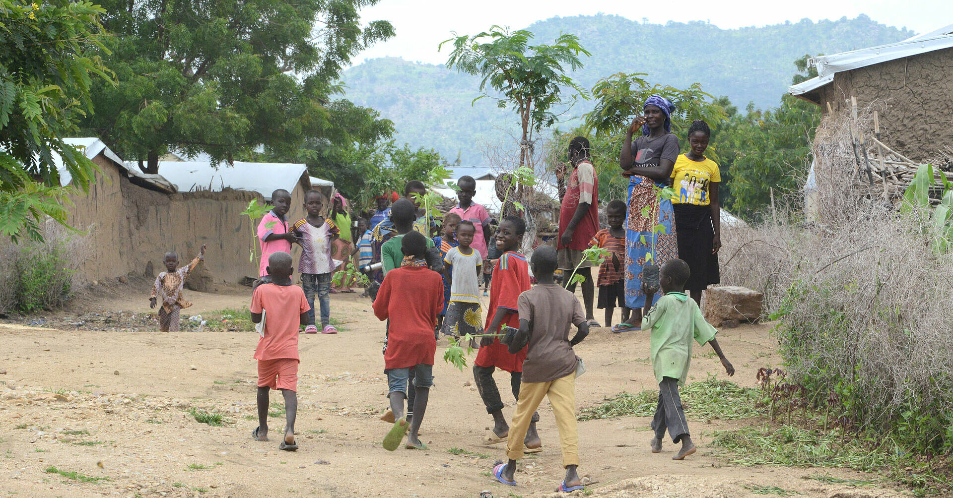 Kindermenge in kamerunischem Dorf Kamerun_RF1157194.jpg